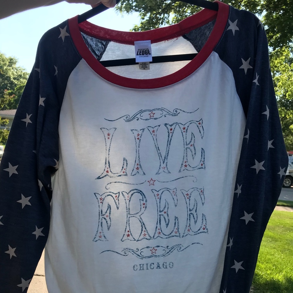 "Live Free" Chicago Tourist Long Sleeve T-shirt XL